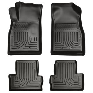 Chevrolet Volt Floor Liners - Front + Rear - Husky Liners - WeatherBeater Combo - Black - `11-`12